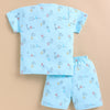 BUMZEE Blue Baby Boys Half Sleeves Jabla & Short Set