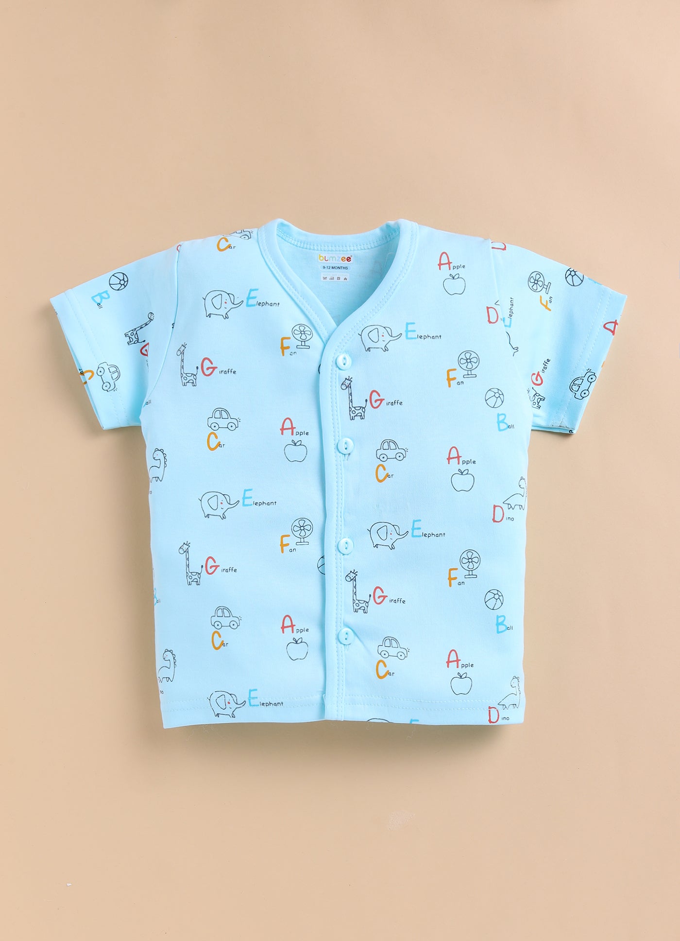 BUMZEE Blue Baby Boys Half Sleeves Jabla & Short Set