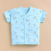 BUMZEE Blue Baby Boys Half Sleeves Jabla & Short Set