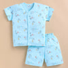 BUMZEE Blue Baby Boys Half Sleeves Jabla & Short Set