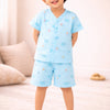 BUMZEE Blue Baby Boys Half Sleeves Jabla & Short Set