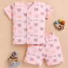BUMZEE Peach Baby Boys Half Sleeves Jabla & Short Set
