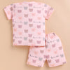 BUMZEE Peach Baby Boys Half Sleeves Jabla & Short Set