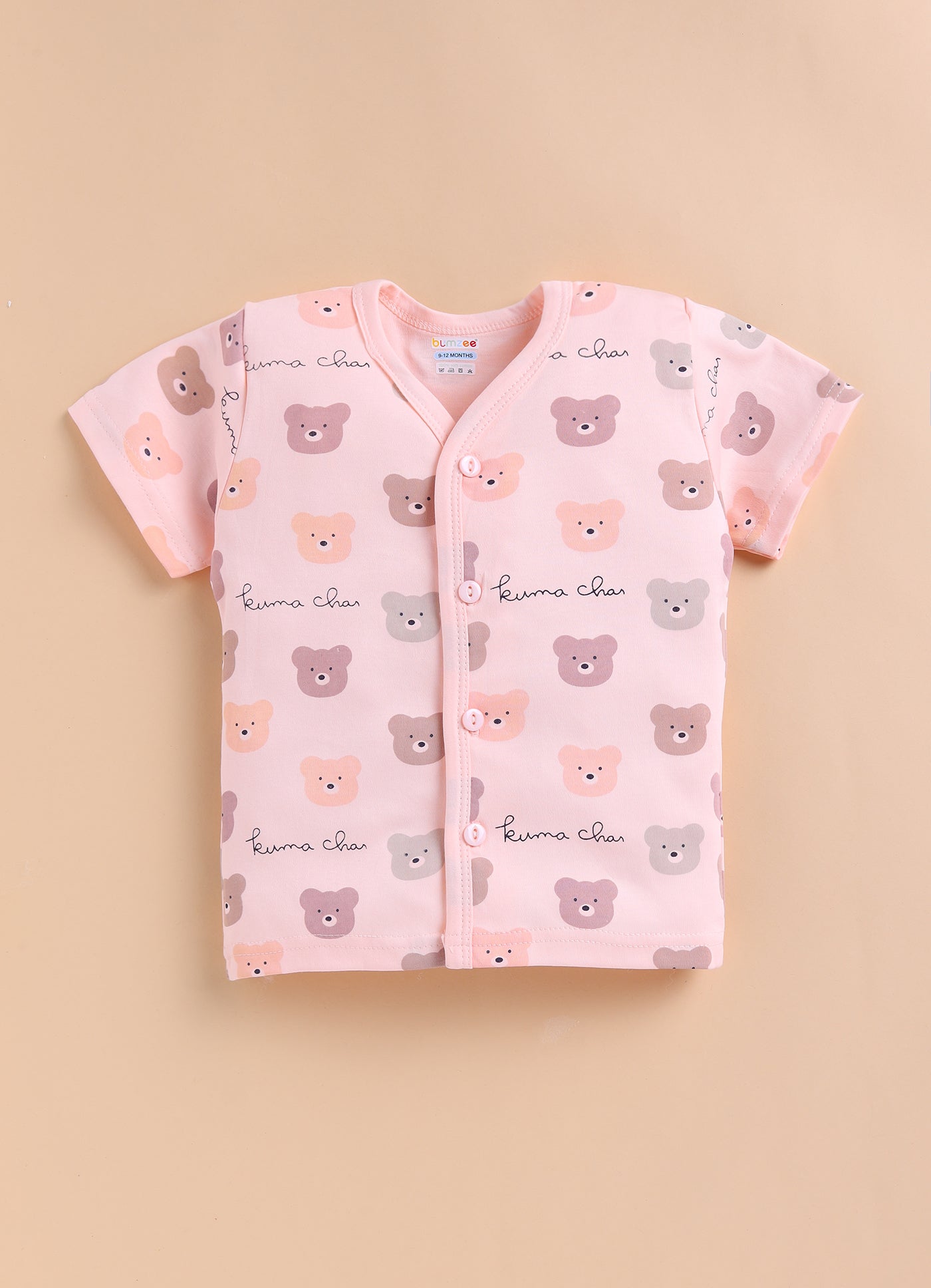BUMZEE Peach Baby Boys Half Sleeves Jabla & Short Set