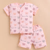 BUMZEE Peach Baby Boys Half Sleeves Jabla & Short Set