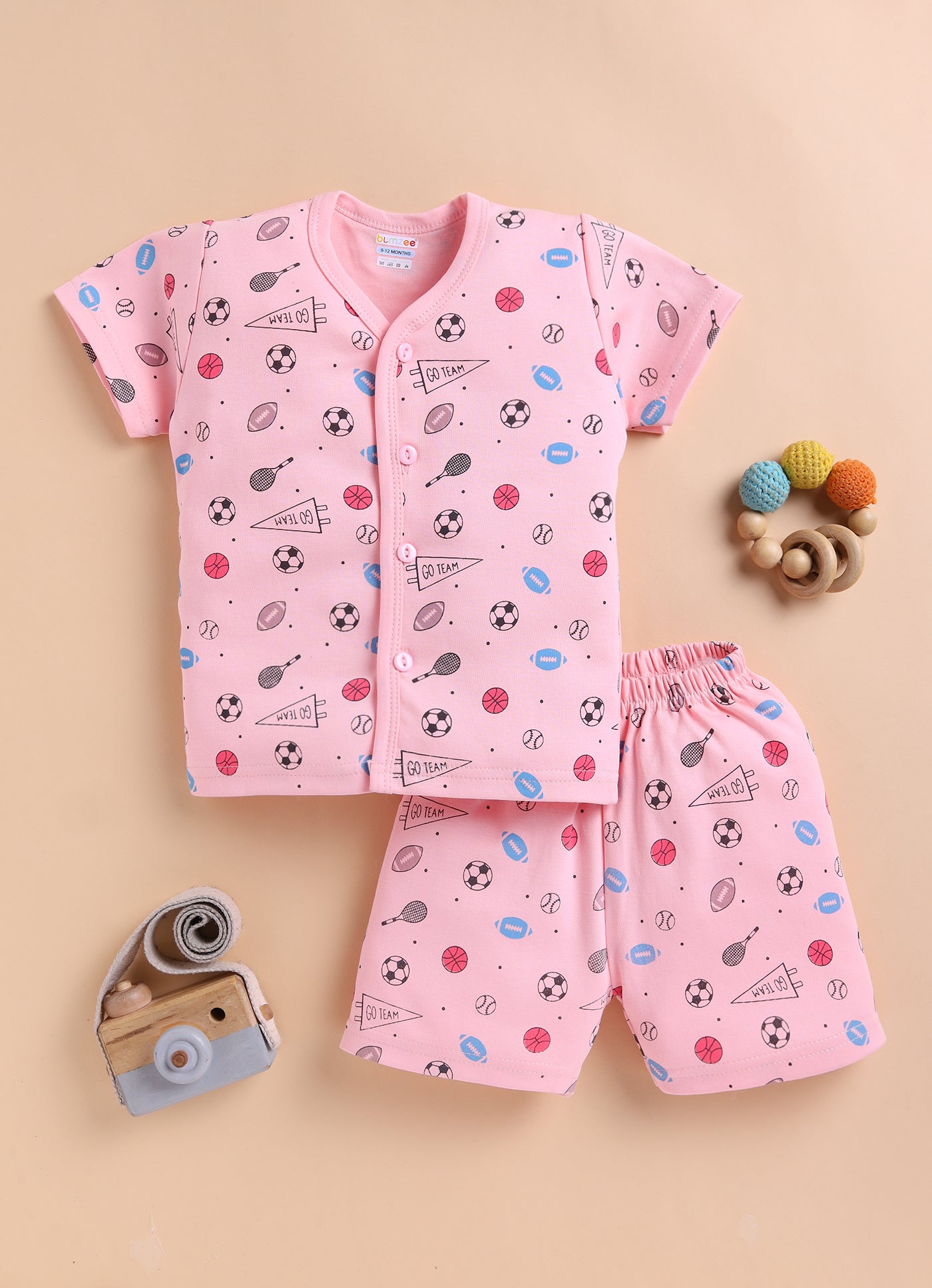 Peach Baby Boys Half Sleeves Jabla & Short Set