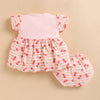 Peach Girls Cap Sleeves Frock With Panty