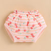 Peach Girls Cap Sleeves Frock With Panty