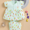 Green Girls Cap Sleeves Frock With Panty