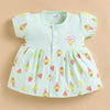Green Girls Cap Sleeves Frock With Panty