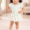 Green Girls Cap Sleeves Frock With Panty