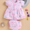 Pink Girls Cap Sleeves Frock With Panty