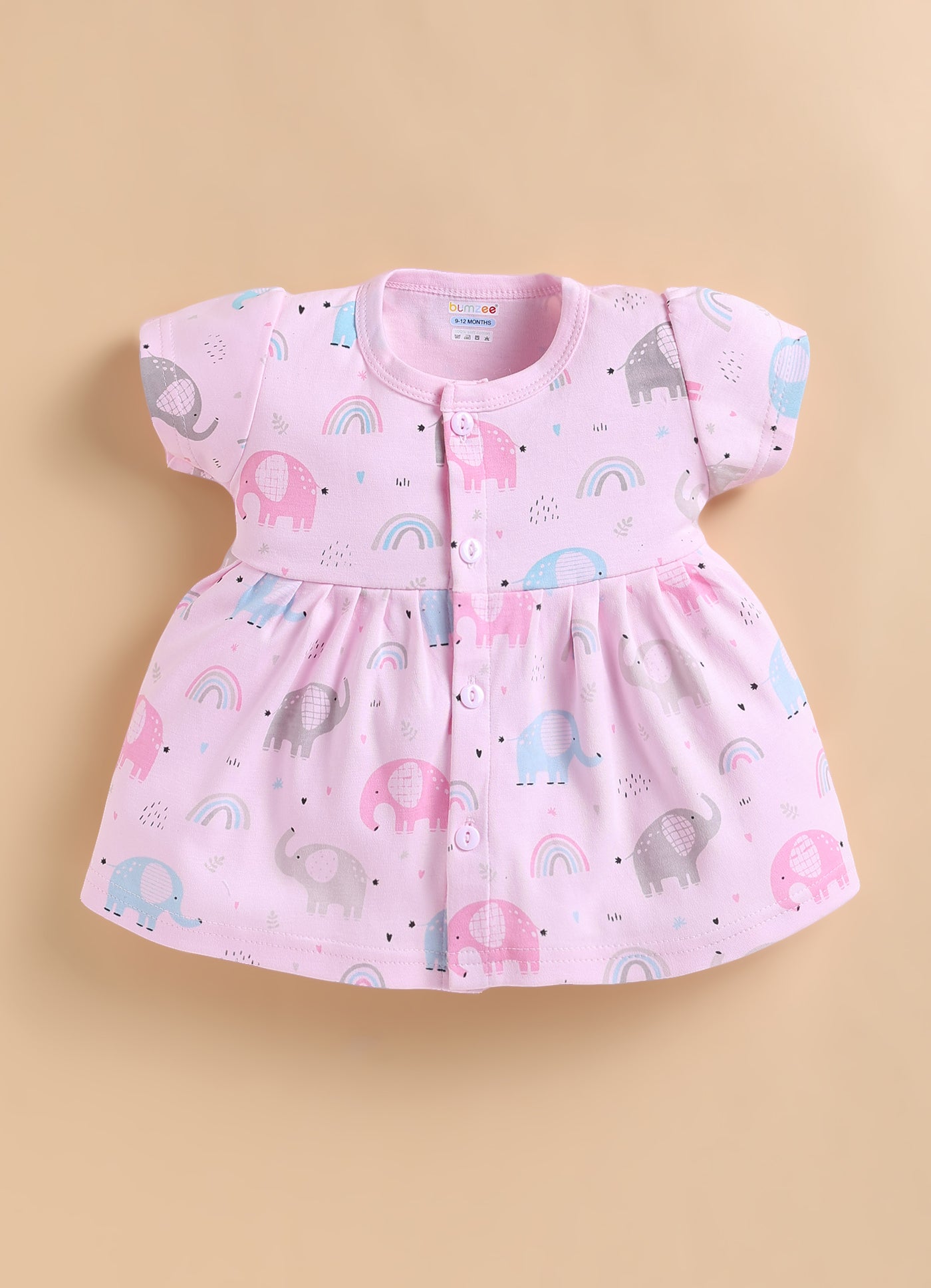 Pink Girls Cap Sleeves Frock With Panty