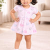 Pink Girls Cap Sleeves Frock With Panty