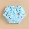 Blue Girls Cap Sleeves Frock With Panty
