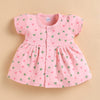 Peach Girls Cap Sleeves Frock With Panty
