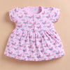 Pink & Yellow Girls Cap Sleeves Cotton Above Knee Length Frock Pack of 2