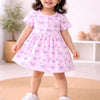 Pink & Yellow Girls Cap Sleeves Cotton Above Knee Length Frock Pack of 2