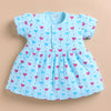 Blue & Peach Girls Cap Sleeves Cotton Above Knee Length Frock Pack of 2