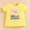 BUMZEE Yellow & White Girls Half Sleeves Cotton T-Shirts Pack Of 2