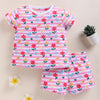 BUMZEE White & Pink Girls Half Sleeves T-Shirt & Short Set