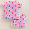 BUMZEE White & Pink Girls Half Sleeves T-Shirt & Short Set