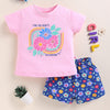 BUMZEE Baby Pink & Navy Girls Half Sleeves T-Shirt & Short Set