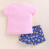 BUMZEE Baby Pink & Navy Girls Half Sleeves T-Shirt & Short Set