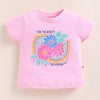 BUMZEE Baby Pink & Navy Girls Half Sleeves T-Shirt & Short Set