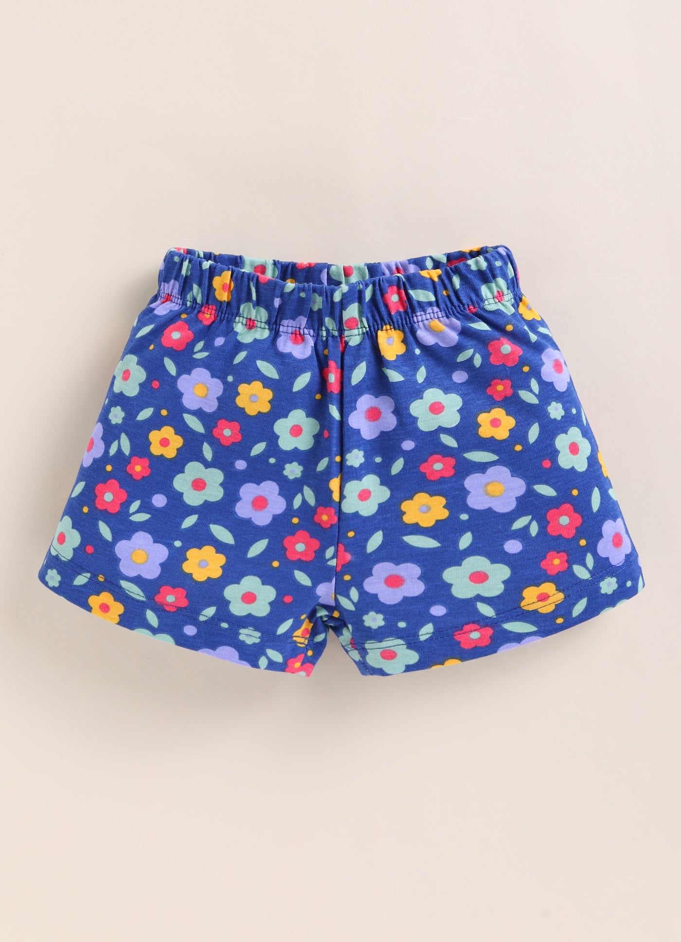 BUMZEE Baby Pink & Navy Girls Half Sleeves T-Shirt & Short Set