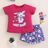BUMZEE Pink & Navy Girls Half Sleeves T-Shirt & Short Set