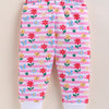 White & Pink Girls Full Sleeves Cotton T-Shirt & Pyjama Set