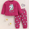 Pink Girls Full Sleeves Cotton T-Shirt & Pyjama Set