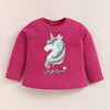 Pink Girls Full Sleeves Cotton T-Shirt & Pyjama Set