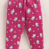Pink Girls Full Sleeves Cotton T-Shirt & Pyjama Set