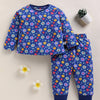 Navy Girls Full Sleeves Cotton T-Shirt & Pyjama Set