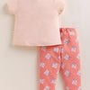 Peach & Orange Girls Half Sleeves Cotton T-Shirt & Pyjama Set