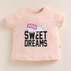 Peach & Orange Girls Half Sleeves Cotton T-Shirt & Pyjama Set