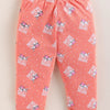 Peach & Orange Girls Half Sleeves Cotton T-Shirt & Pyjama Set