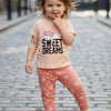 Peach & Orange Girls Half Sleeves Cotton T-Shirt & Pyjama Set