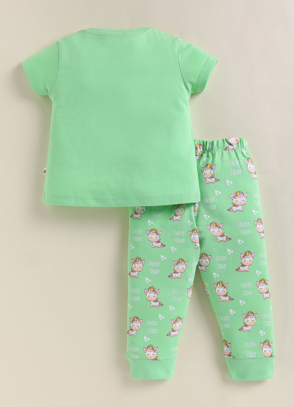 Bumzee Green Animal Print T-Shirt & Pyjama Set, Half Sleeves, 100% Cotton