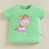 Green Girls Half Sleeves Cotton T-Shirt & Pyjama Set