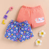 BUMZEE Orange & Navy Girls Shorts Pack of 2