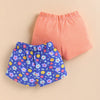 BUMZEE Orange & Navy Girls Shorts Pack of 2