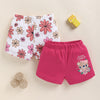 BUMZEE Pink & White Girls Shorts Pack of 2