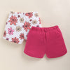 BUMZEE Pink & White Girls Shorts Pack of 2