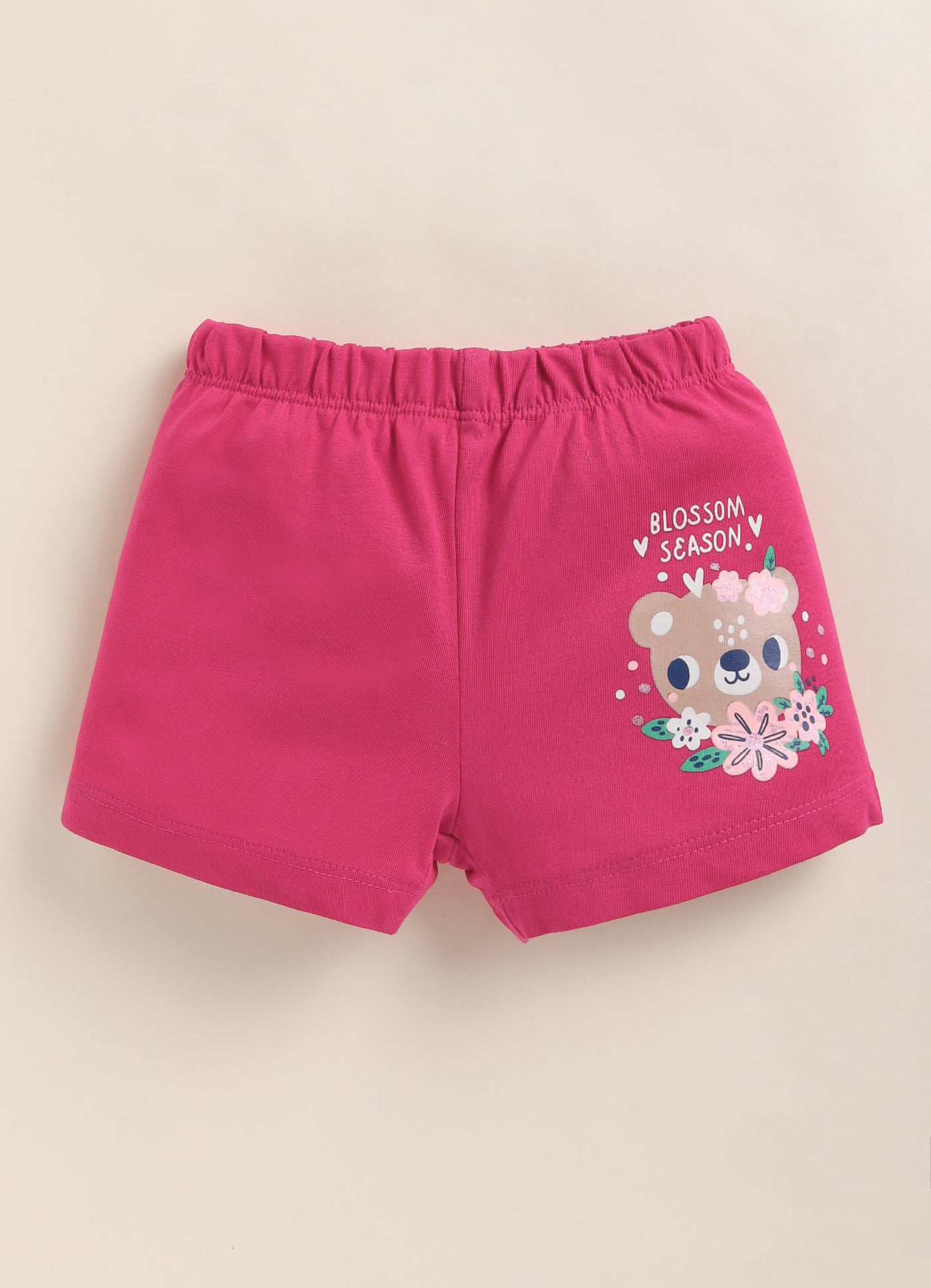 BUMZEE Pink & White Girls Shorts Pack of 2