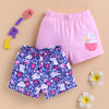 BUMZEE Pink & Navy Girls Shorts Pack of 2