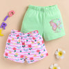 BUMZEE Green & Pink Girls Shorts Pack of 2