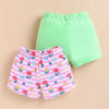 BUMZEE Green & Pink Girls Shorts Pack of 2